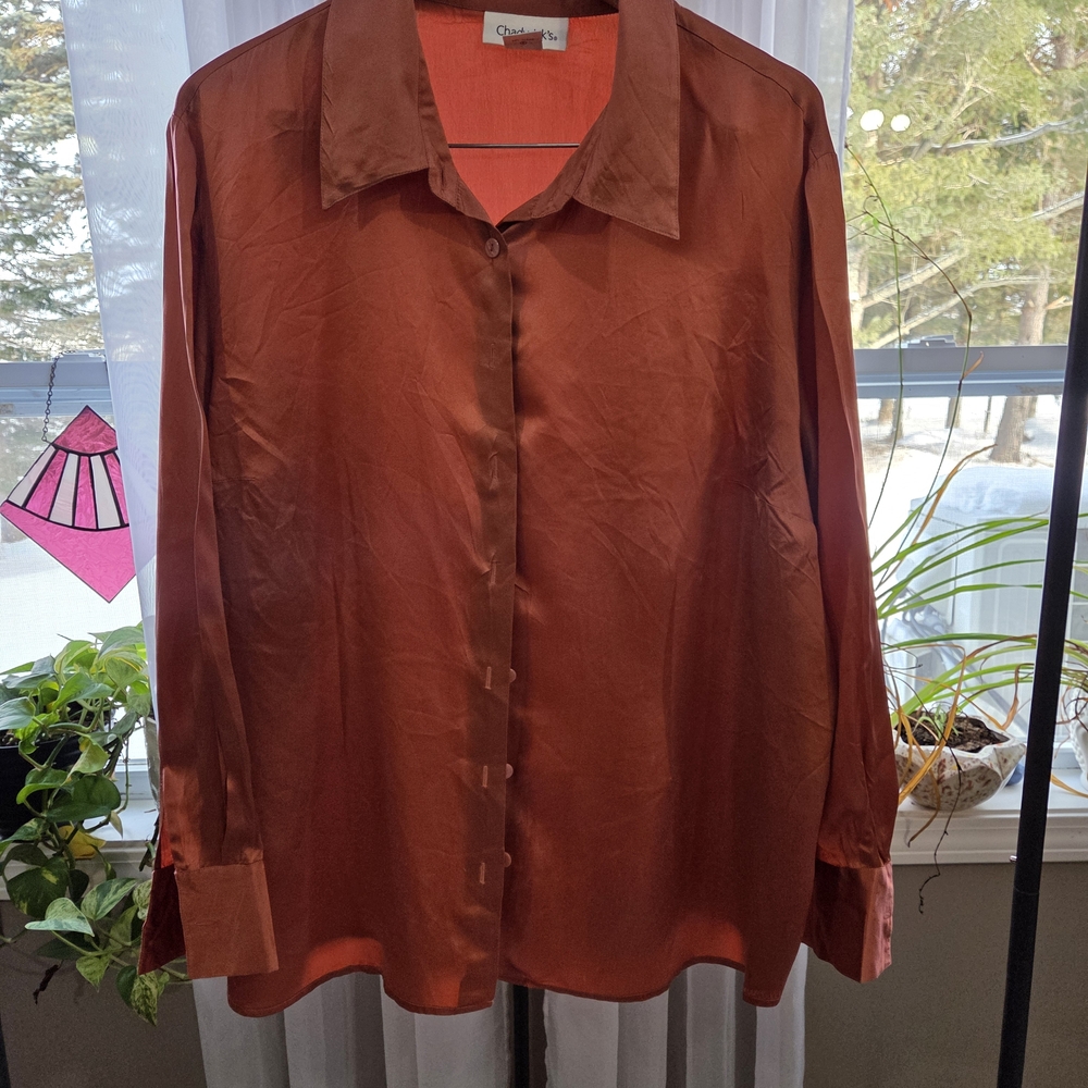 Chico's Rust Button-Up Blouse